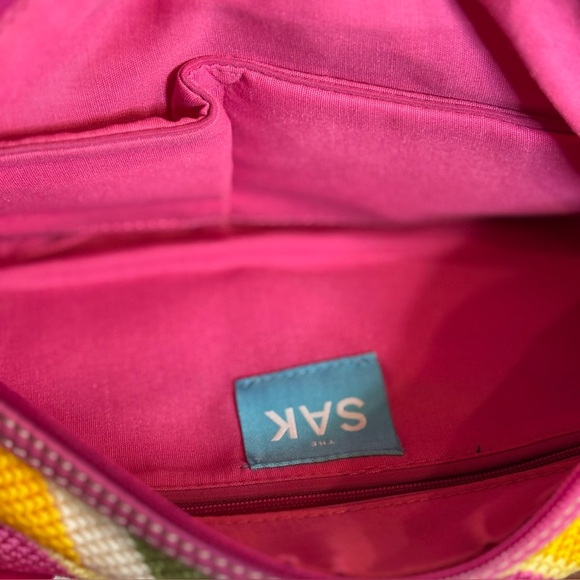 The Sak Barrel Bag Summer Colors Knit Woven Shoulder 10 Year Anniversary - Picture 9 of 13